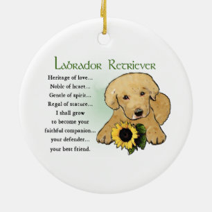 Heritage Yellow Lab Puppy Gifts Ceramic Ornament