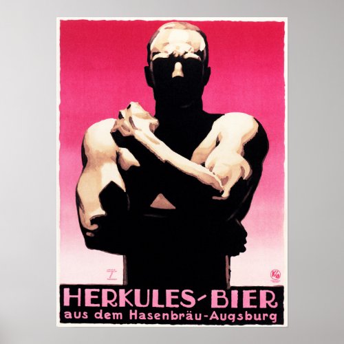 HERKULES BIER Ludwig Hohlwein German Sachplakat Poster