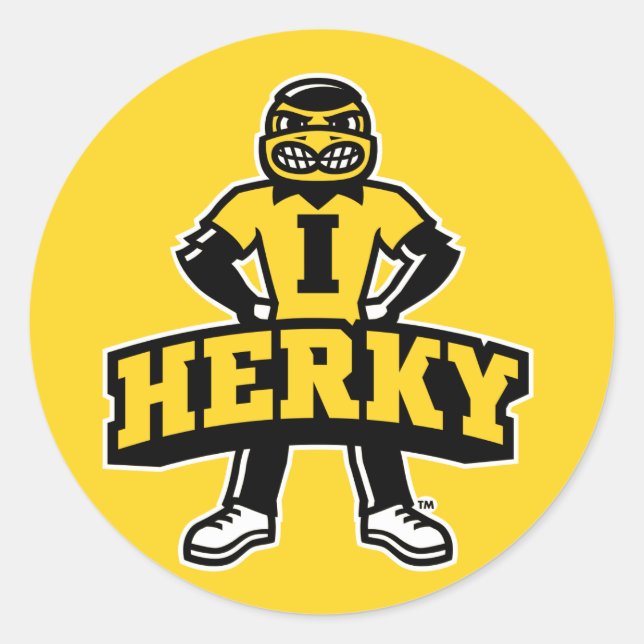 Herky Mascot Classic Round Sticker (Front)