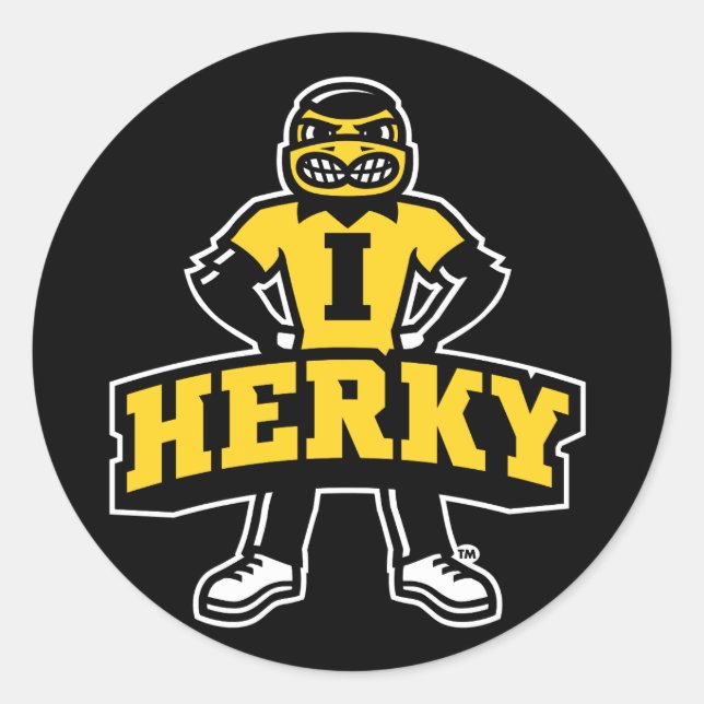 Herky Mascot Classic Round Sticker (Front)