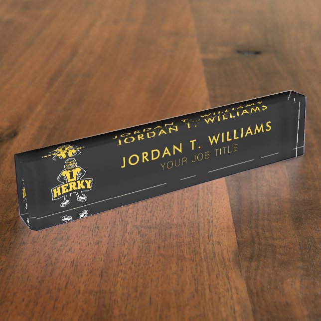 Herky Mascot Desk Name Plate (Side)