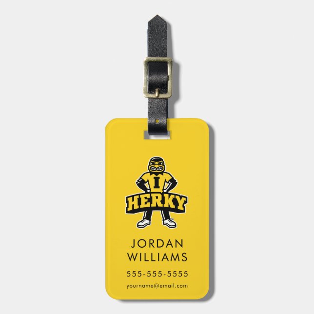 Herky Mascot Luggage Tag (Front Vertical)