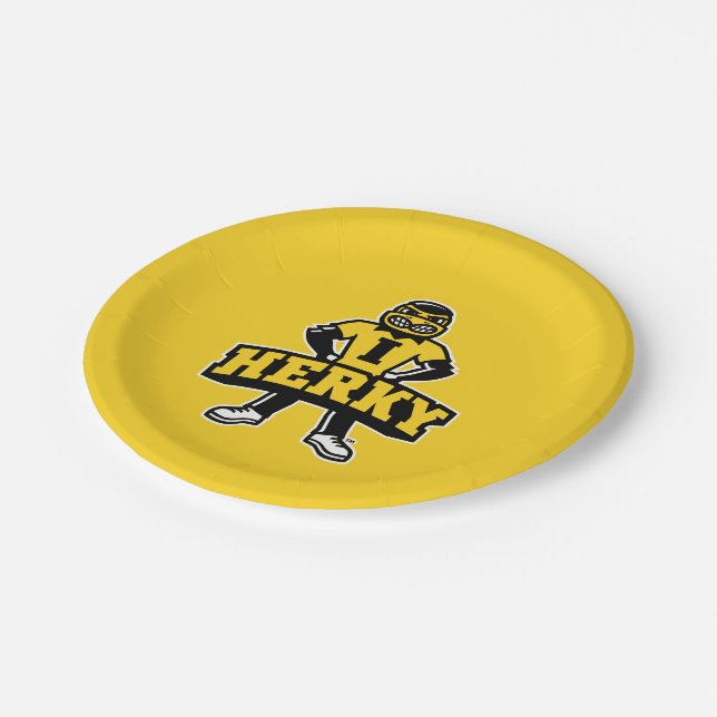 Herky Mascot Paper Plates (Angled)