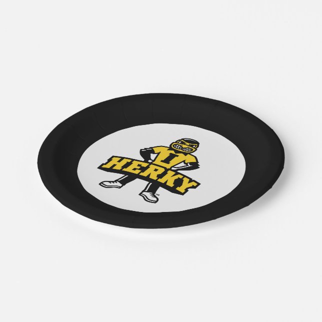 Herky Mascot Paper Plates (Angled)
