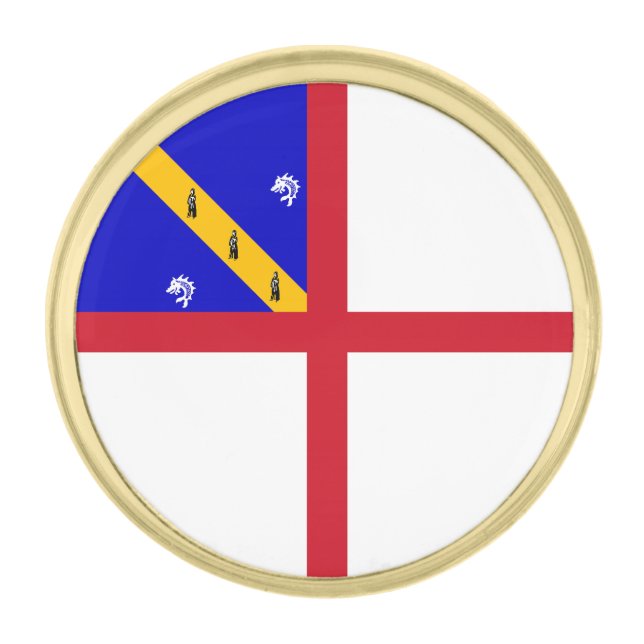 Herm Flag Gold Finish Lapel Pin (Front)