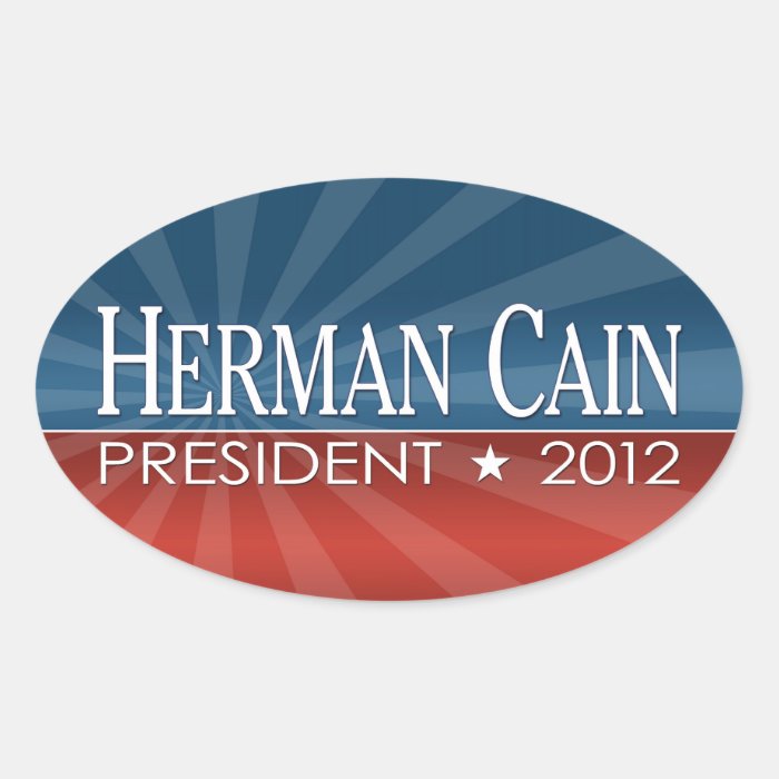 Herman Cain 2012 Oval Stickers
