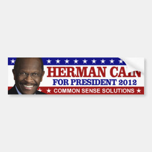 Herman Cain For President 2012 Bumper Sticker