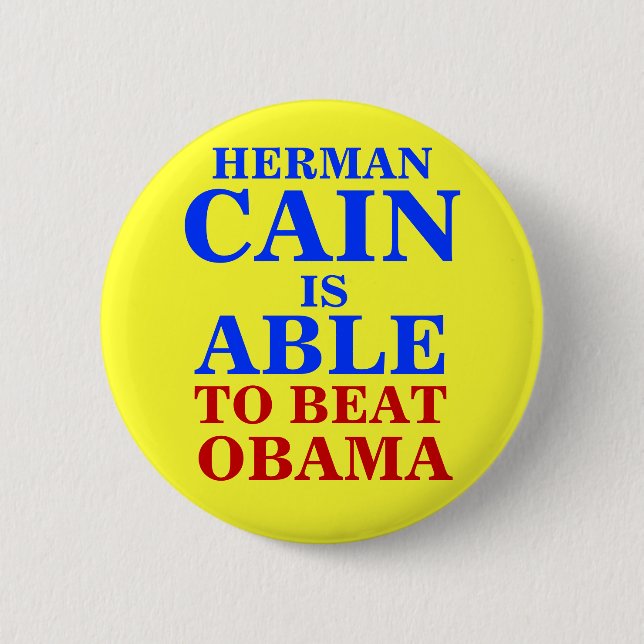 herman cain is able 2012 pinback button (Front)