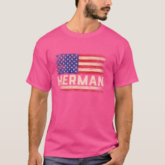 Herman First Name Shirt Herman Name American Flag