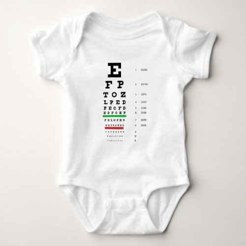 Herman Snellen Eye Chart to Estimate Visual Acuity Baby Bodysuit