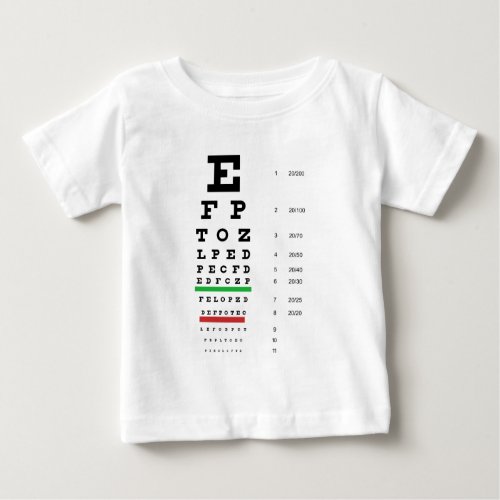 Herman Snellen Eye Chart to Estimate Visual Acuity Baby T_Shirt