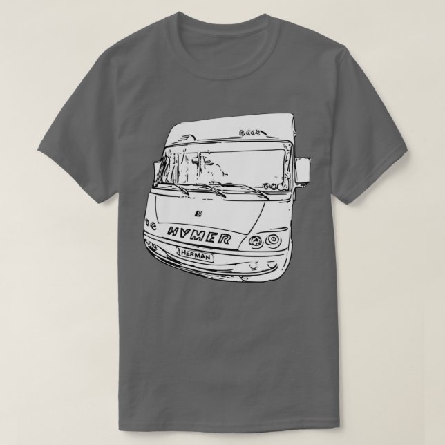 Herman the Hymer Motorhome Front Ink T-Shirt (Design Front)