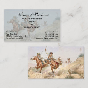 Herman W Hansen Apache Indians on Horseback Business Card