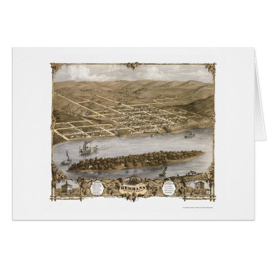 Hermann, MO Panoramic Map - 1869 Cards (Front Horizontal)
