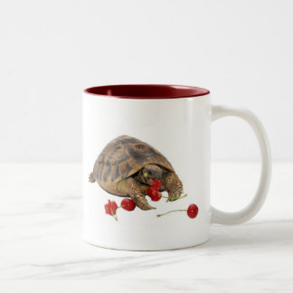 Hermann Tortoise and Strawberries Two-Tone Coffee Mug
