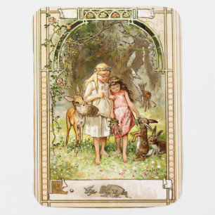 Hermann Vogel: Snow White and Rose Red Baby Blanket