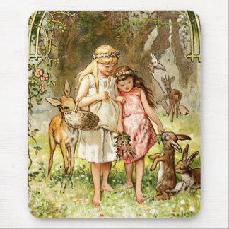 Hermann Vogel - Snow White and Rose Red Mouse Pad