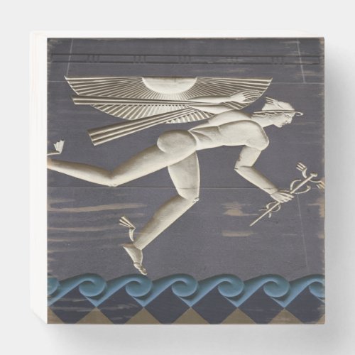 Hermes _ Herald of the Greek Gods in NYC Wooden Box Sign