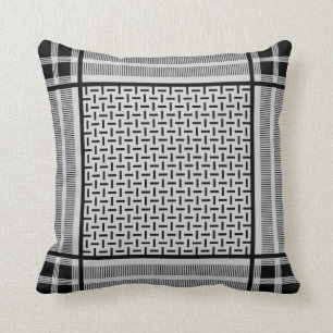 Hermes Style Pattern Throw Pillow
