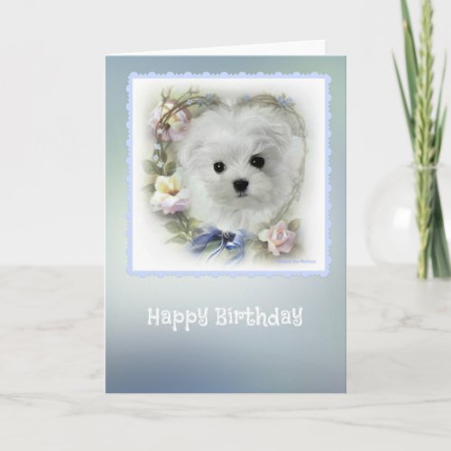 Hermes the Maltese Birthday Greeting Card