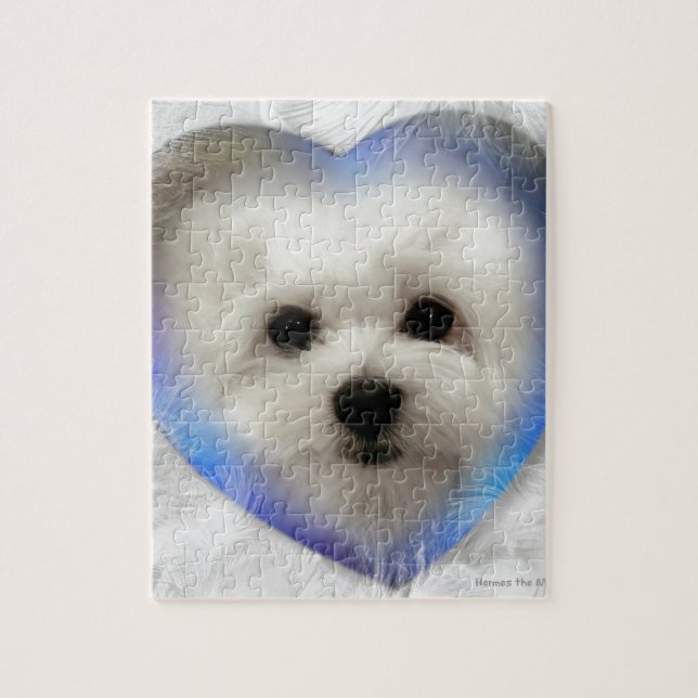 Hermes the Maltese Jigsaw Puzzle (Vertical)