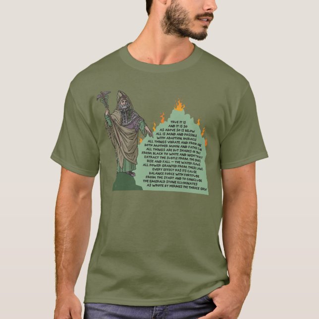 Hermes Trismegistus and the Emerald Tablet T-Shirt (Front)