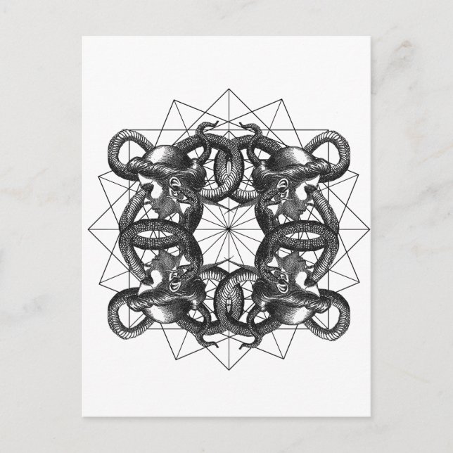 Hermetica Moderna - Medusa Intertwined Invitation Postcard (Front)