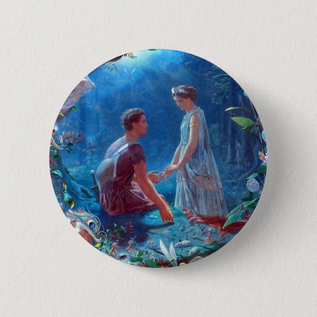 Hermia and Lysander A Midsummer Night's Dream Button (Front)