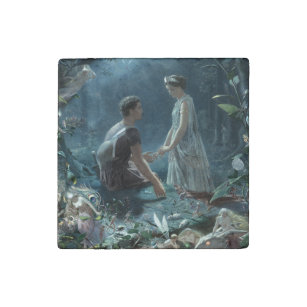 Hermia Lysander & fairies Midsummer Night Dream Stone Magnet