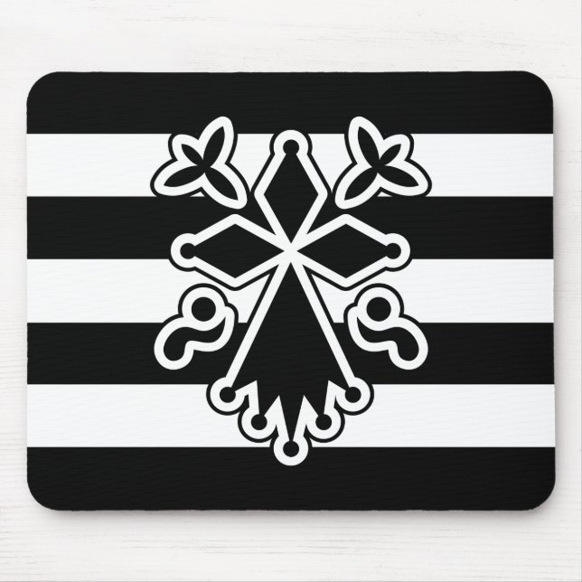 Hermine bretonne en gwenn ha du (blanc et noir) mouse pad (Front)