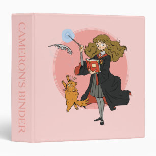 Hermione and Crookshanks Wingardium Leviosa 3 Ring Binder
