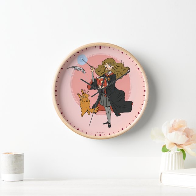 Hermione and Crookshanks Wingardium Leviosa Clock (Home)