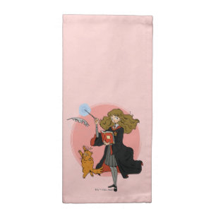 Hermione and Crookshanks Wingardium Leviosa Cloth Napkin