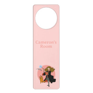 Hermione and Crookshanks Wingardium Leviosa Door Hanger