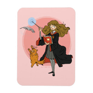 Hermione and Crookshanks Wingardium Leviosa Magnet