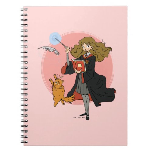 Hermione and Crookshanks Wingardium Leviosa Notebook