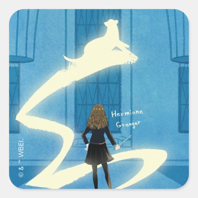 Hermione Granger Patronus Painting Square Sticker (Front)