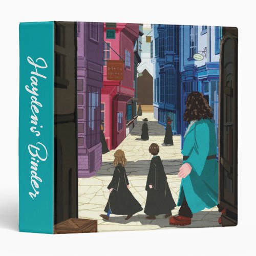 Hermione HARRY POTTER  Hagrid in Diagon Alley 3 Ring Binder