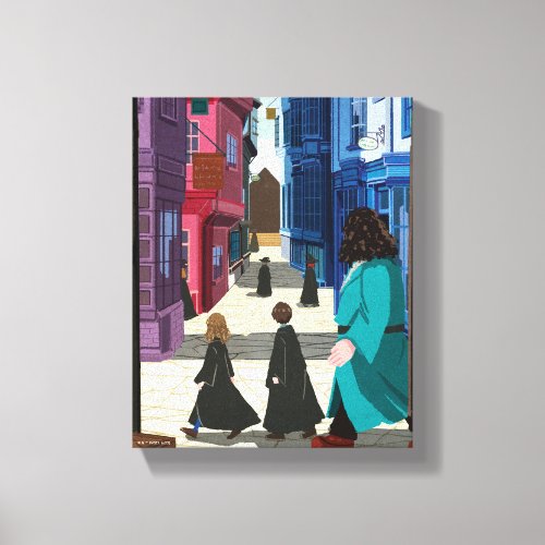 Hermione HARRY POTTER  Hagrid in Diagon Alley Canvas Print