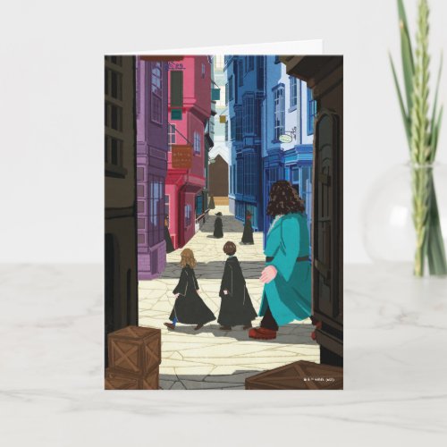 Hermione HARRY POTTER  Hagrid in Diagon Alley Card
