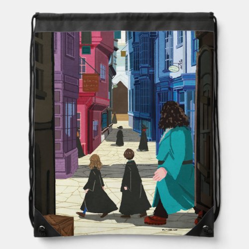 Hermione HARRY POTTER  Hagrid in Diagon Alley Drawstring Bag