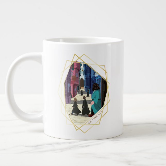 Hermione, HARRY POTTER™, & Hagrid in Diagon Alley Giant Coffee Mug (Left)