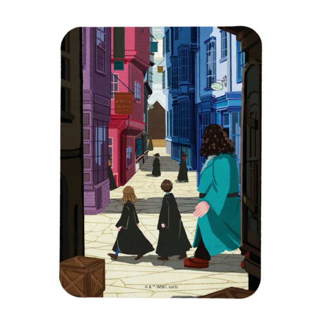 Hermione, HARRY POTTER™, & Hagrid in Diagon Alley Magnet (Vertical)