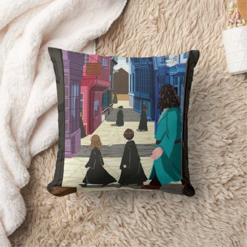 Hermione HARRY POTTER  Hagrid in Diagon Alley Throw Pillow