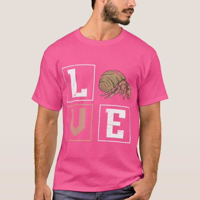 Hermit Crab Aquarist Valentines Day Crab T-Shirt (Front)