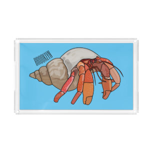 Hermit crab cartoon illustration acrylic tray