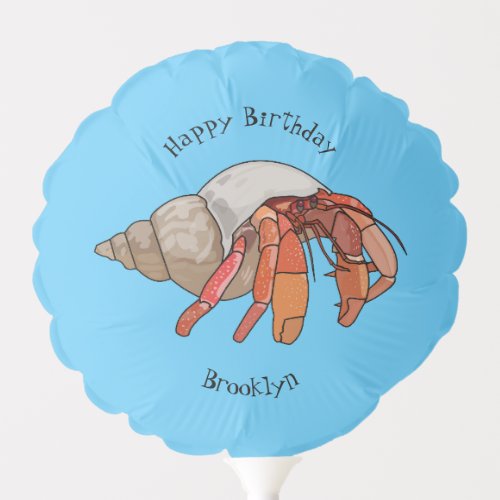 Hermit crab cartoon illustration balloon