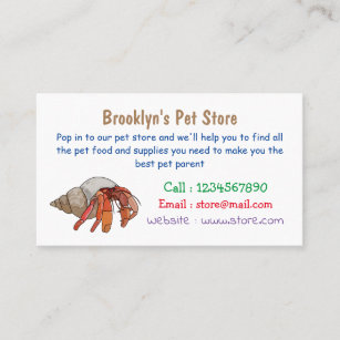 Hermit crab cartoon illustration business card
