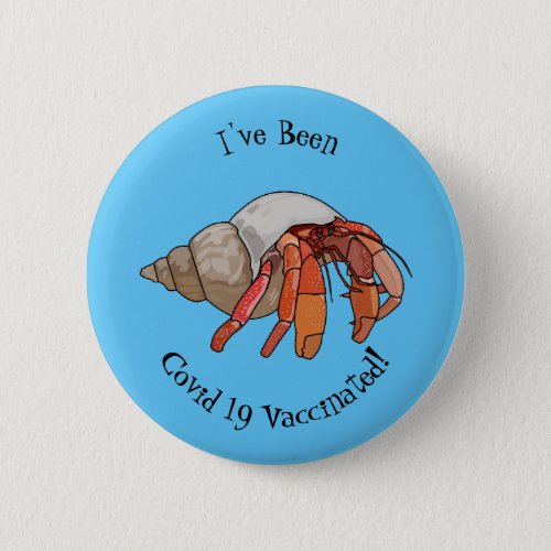 Hermit crab cartoon illustration button