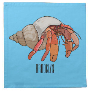 Hermit crab cartoon illustration cloth napkin